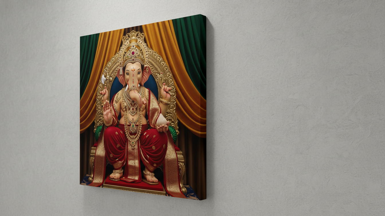 Lord Ganesh Painting For Home and Office Wall Decor | Art No. 405 - Image 3