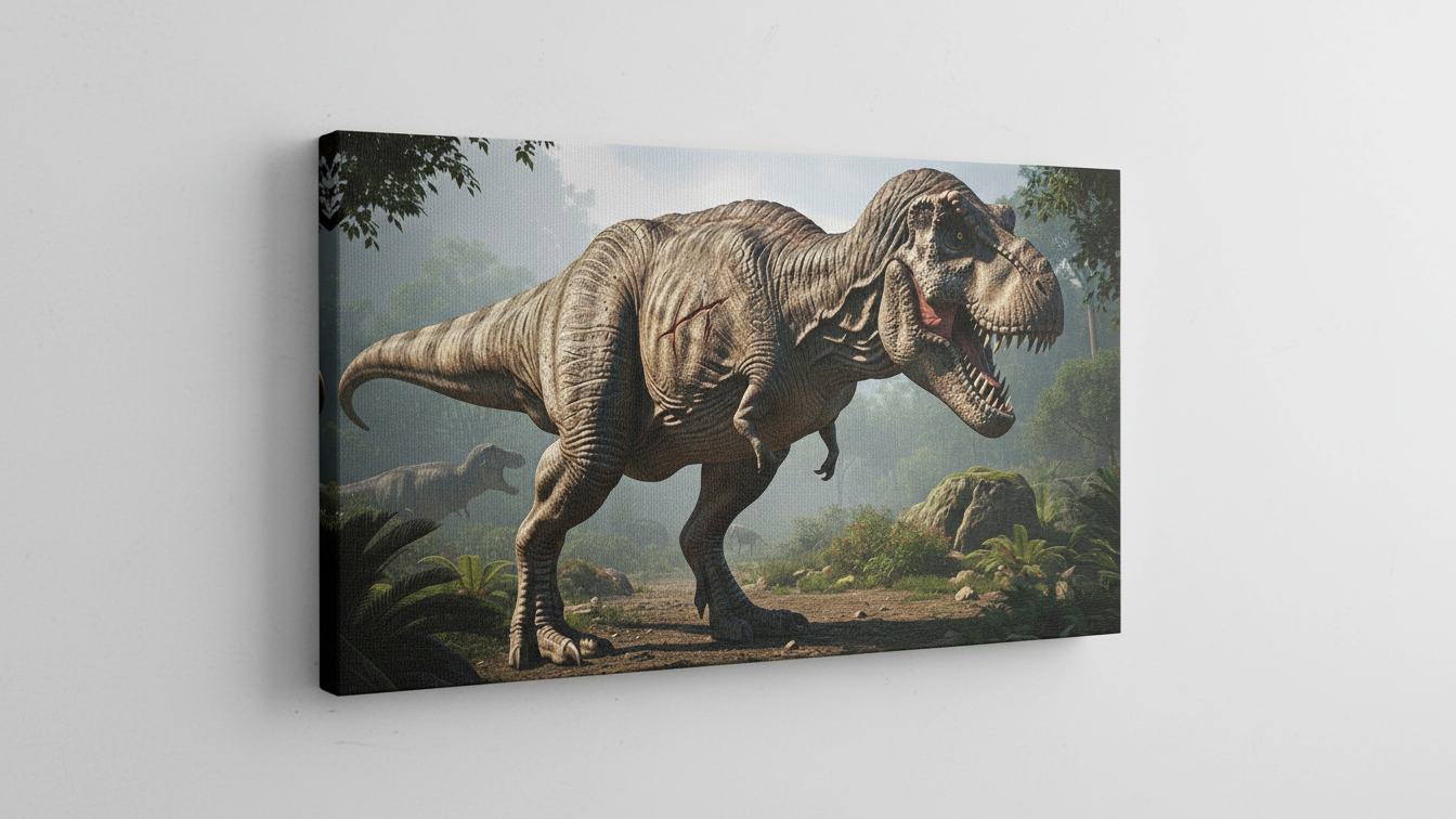 Dinosaur Paintings For Kids Room Wall | Stretched Canvas HD Print | Art N. 418 - Image 2