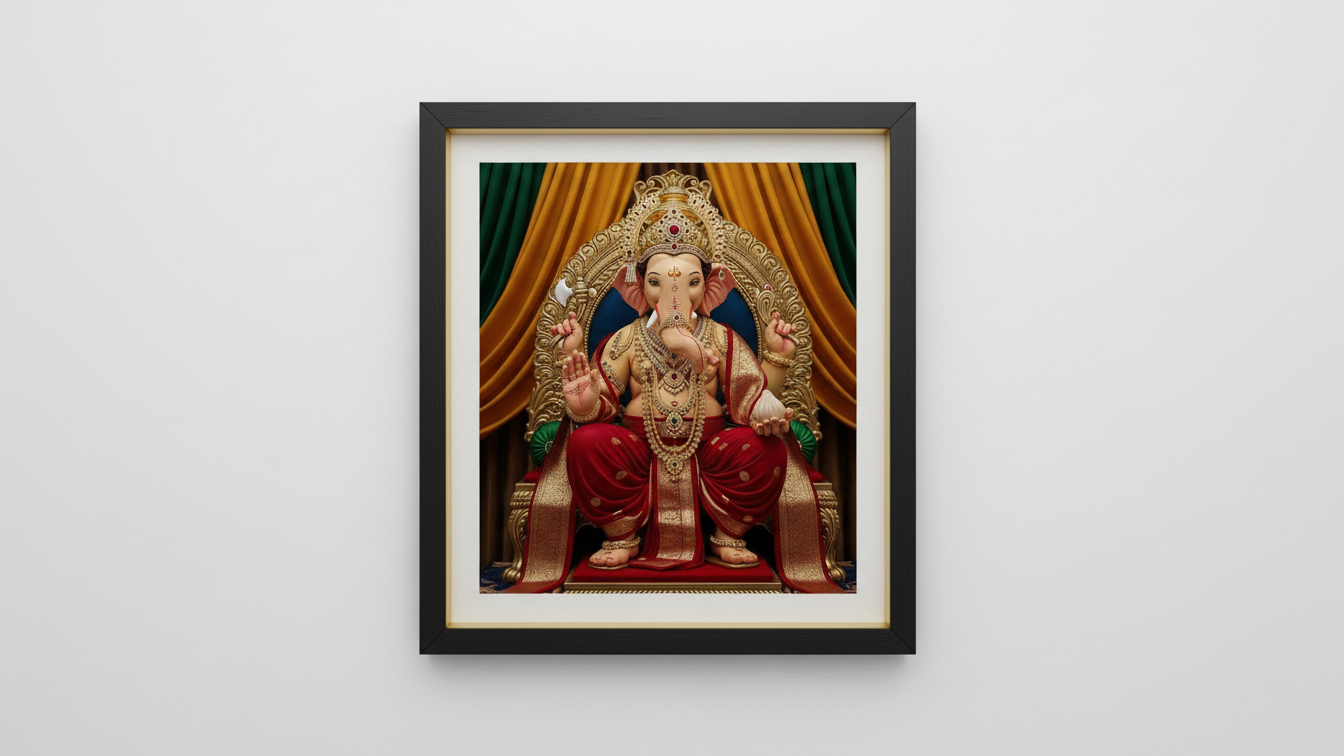 Lord Ganesh Painting For Home and Office Wall Decor | Art No. 405 - Image 4