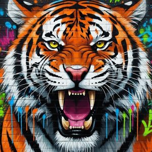 Griffiti Art Lion | Canvas Print Decor | N. 413