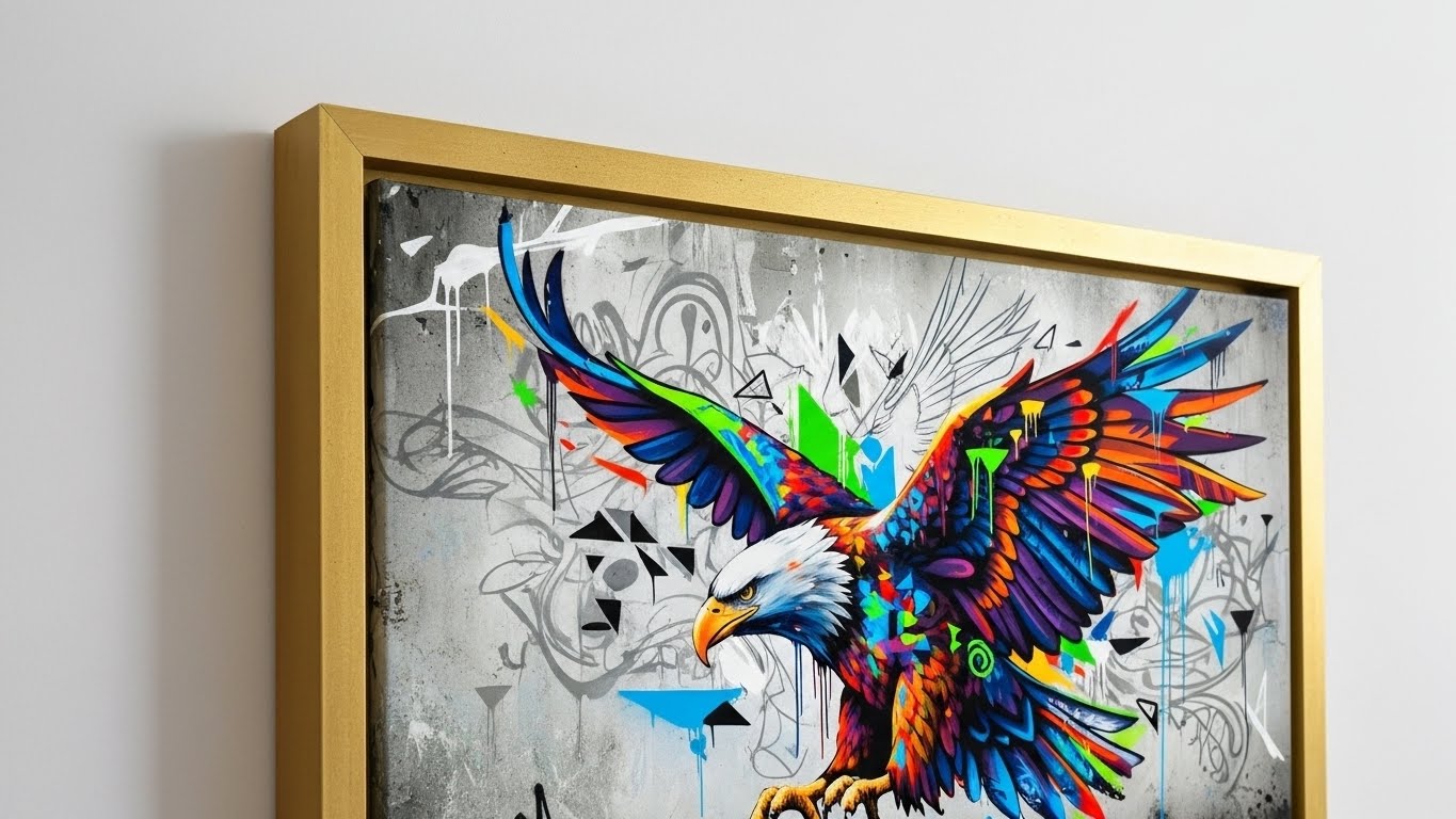 Eagle Graffiti Wall Art for Room Decor | Canvas HD Print | Art No. 412 - Image 4