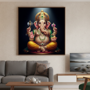 Shri Ganesha in Divine Radiance Wall Art for Home & Office Decor | Art No. 592