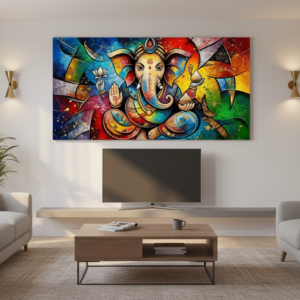 Lord Ganesha Abstract Wall Art for Home & Room Decor | Art No. 716