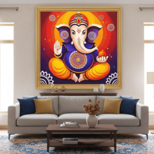 Colorful Shri Ganesha Radiant Wall Art for Home & Office Decor | Art No. 587