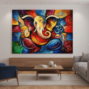 Lord Ganesha Abstract Wall Art for Home & Room Decor | Art No. 714