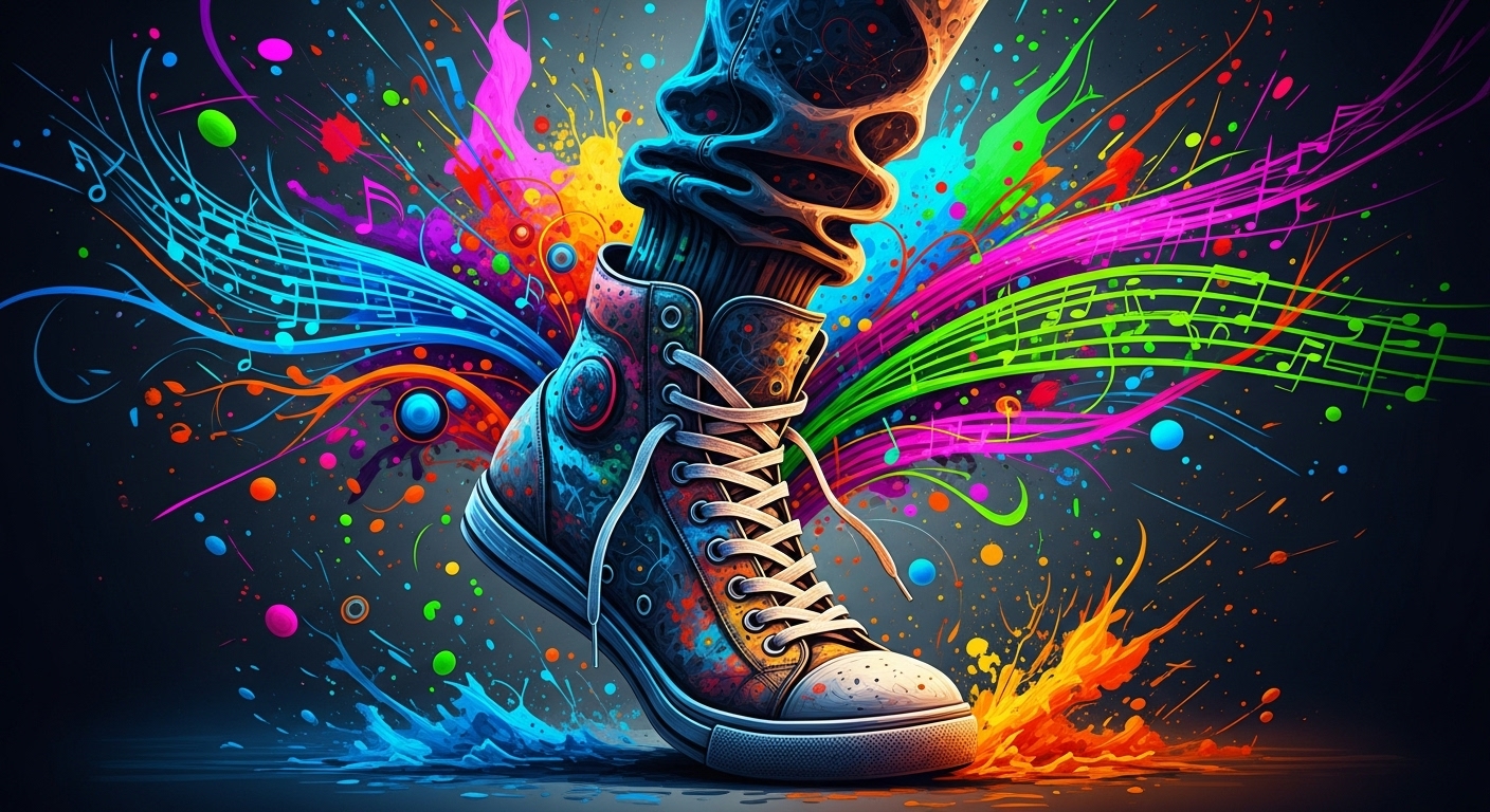Abstract Dancing Shoe Wall Art for Home & Room Decor | Art No. 691 - Image 2