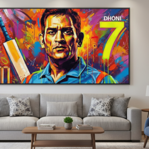MS Dhoni Abstract Wall Art for Kids Room Decor | Art No. 635