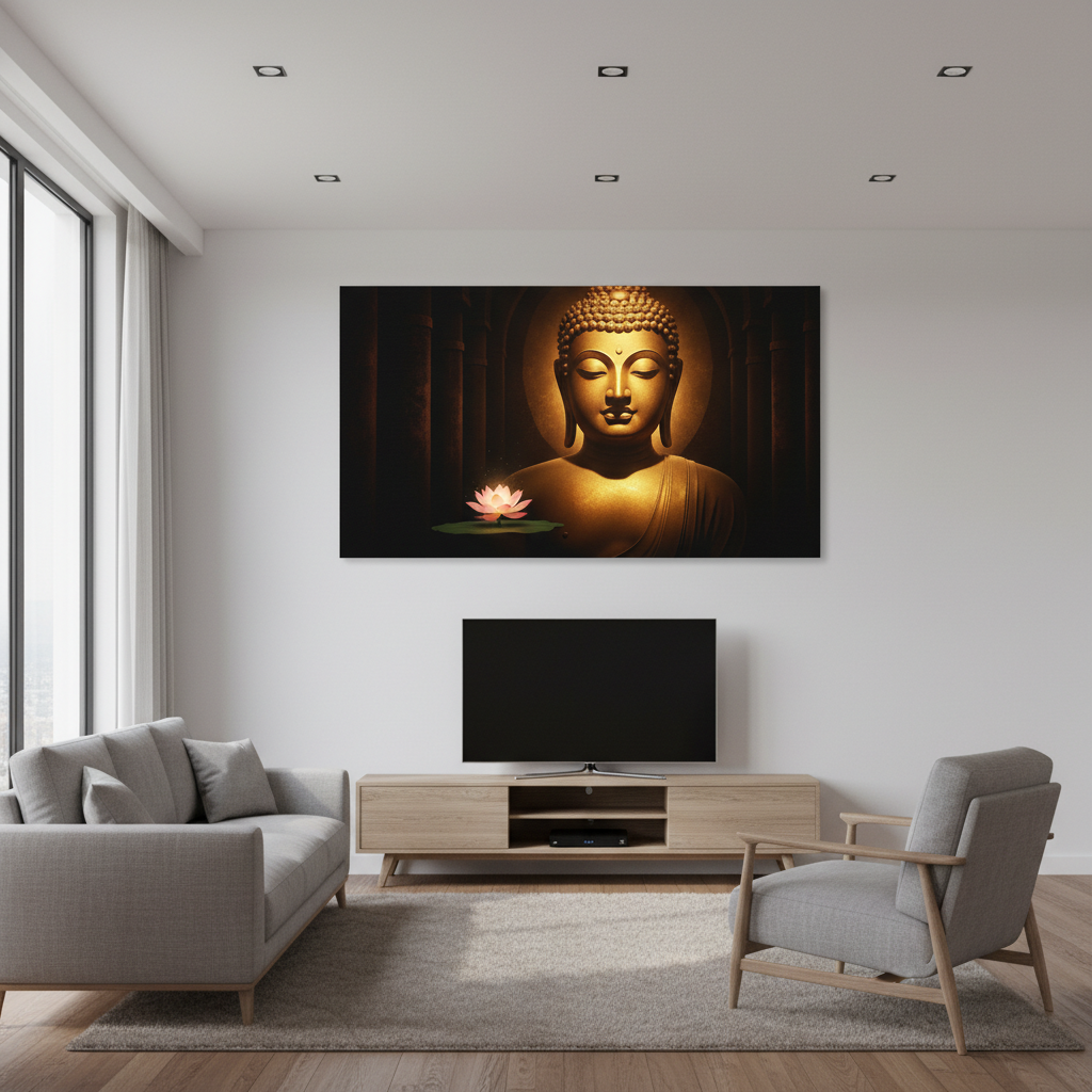 Lord Buddha in Meditation Wall Art for Home & Room Decor | Art No. 466 - Image 3