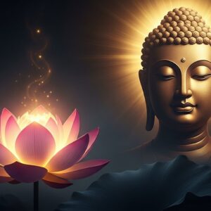 Meditating Buddha with Flower Wall Art for Home & Room Decor | Art No. 477