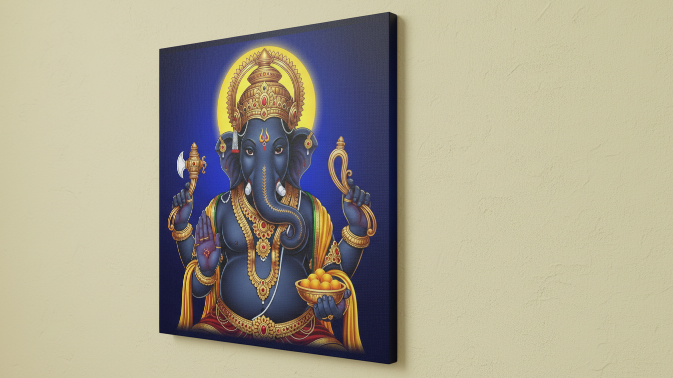 Shri Ganesha Radiant Wall Art for Home & Office Decor | Art No. 566 - Image 3