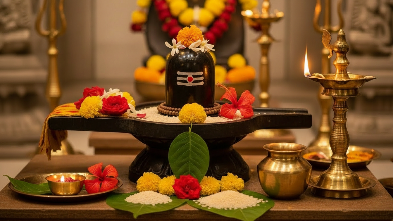 Sacred Shiva Lingam Art 3-Panel Canvas Wall Decor | Art No. 639 - Image 2