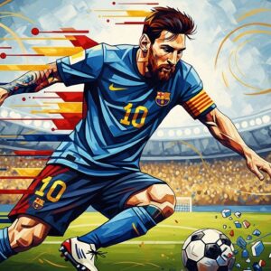 Colorful Lionel Messi Wall Art for Home & Room Decor | Art No. 707