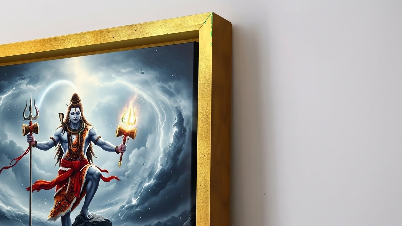 Standing Lord Shiva Wall Art for Home & Office Decor | Art No. 538 - Image 3