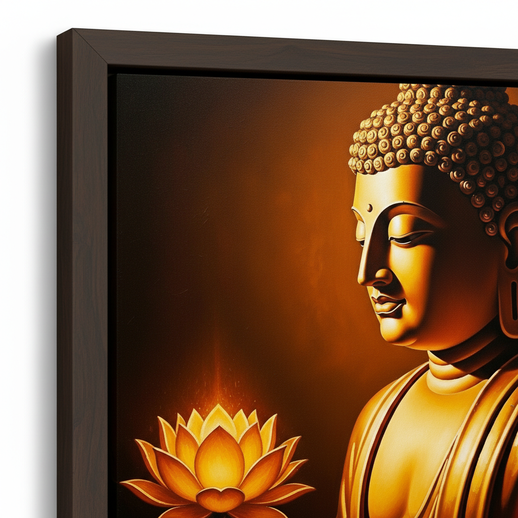 Golden Buddha with Flower Wall Art for Home & Room Decor | Art No. 478 - Image 4
