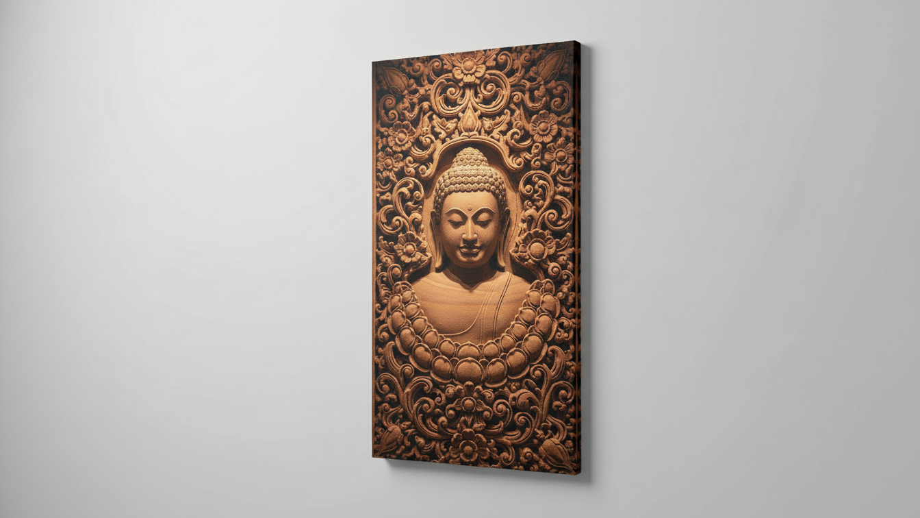 3D Meditating Buddha Wall Art for Home and Office Decor | Art No. 425 - Image 4