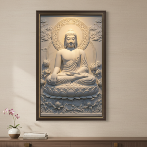Lord Buddha Marble Print Wall Art Home and Office Decor | Art No. 420