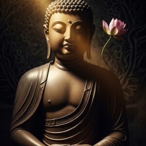 Meditating Buddha With Flower Wall Art for Home and Office Decor | Art No. 452