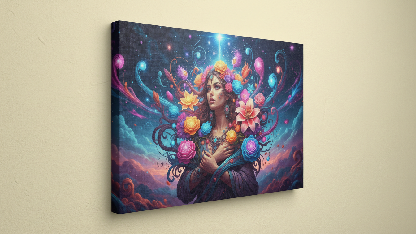 Moonflower Dream Boho Wall Art for Home and Office Decor | Art No. 502 - Image 3