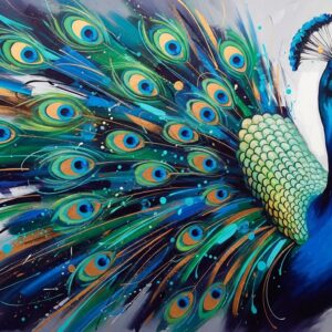 Peacock Abstract Wall Art for Home & Room Decor | Art No. 696