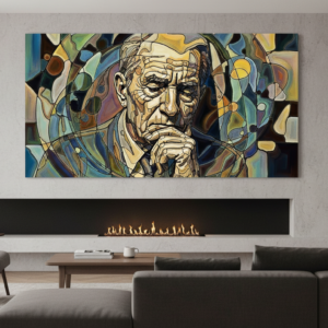 Man Thinking Abstract Wall Art for Home & Room Decor | Art No. 653