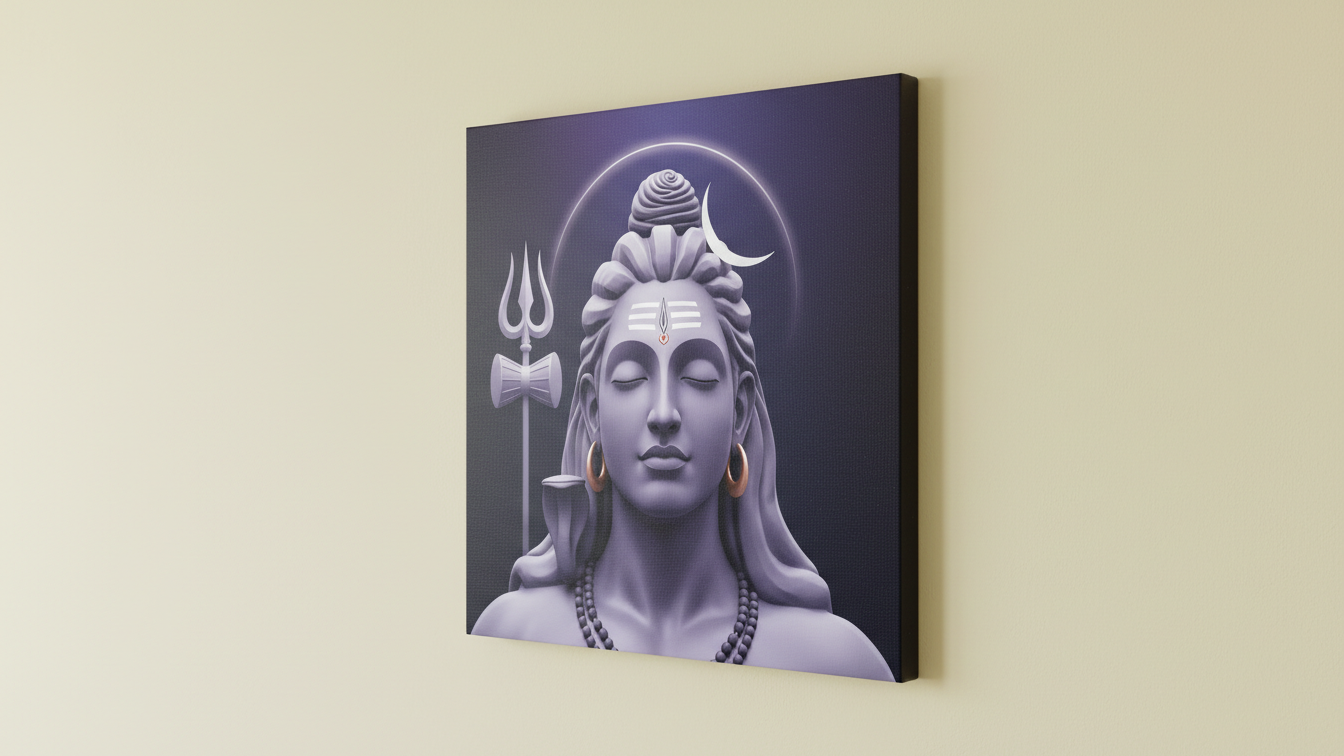Lord Shiva in Meditation Wall Art for Home & Office Decor | Art No. 529 - Image 4