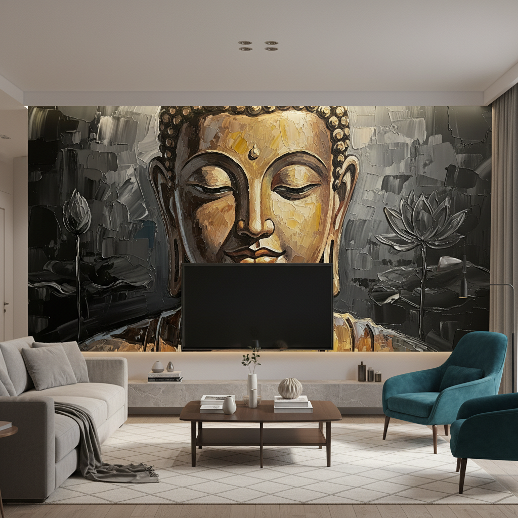 Lord Buddha Abstract Wall Art for Home & Room Decor | Art No. 480 - Image 3