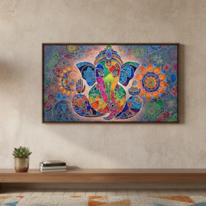 Colorful Shri Ganesha Radiant Wall Art for Home & Office Decor | Art No. 546