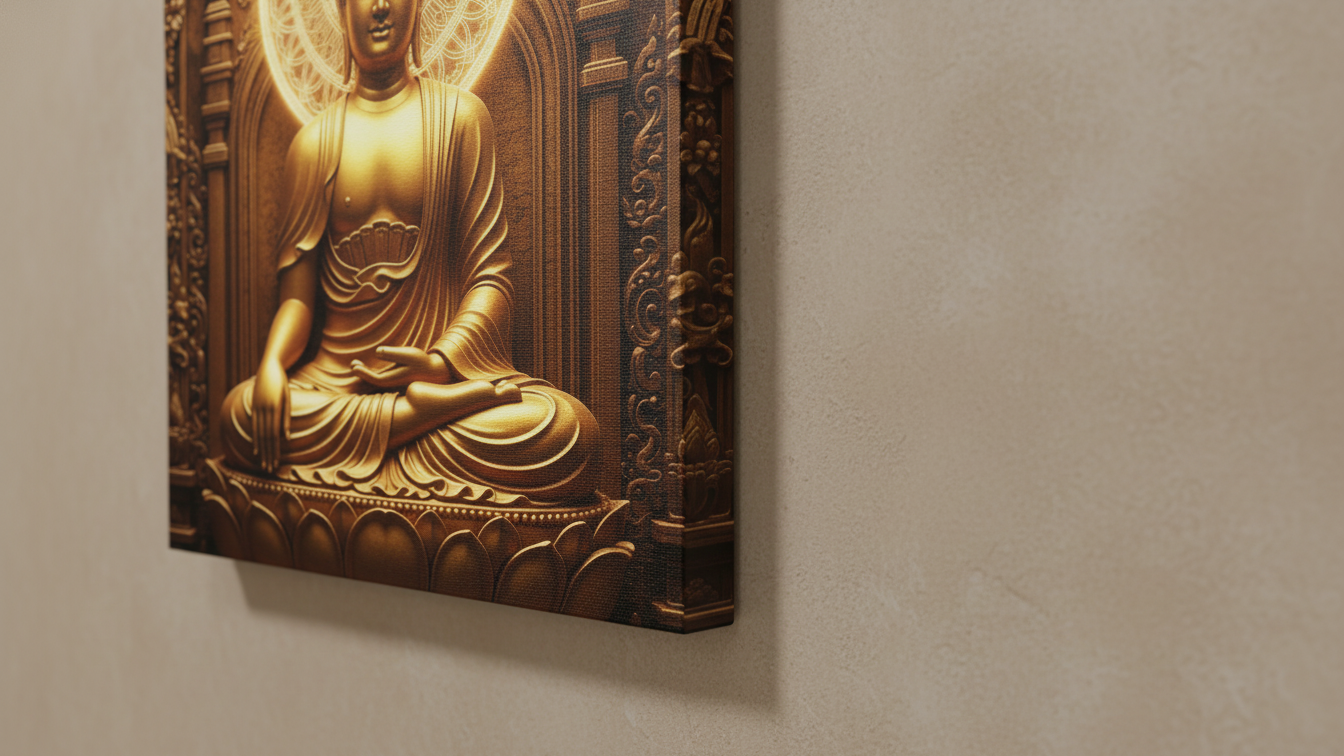 Golden Aura Buddha Wall Art for Home and Office Decor | Art No. 422 - Image 4