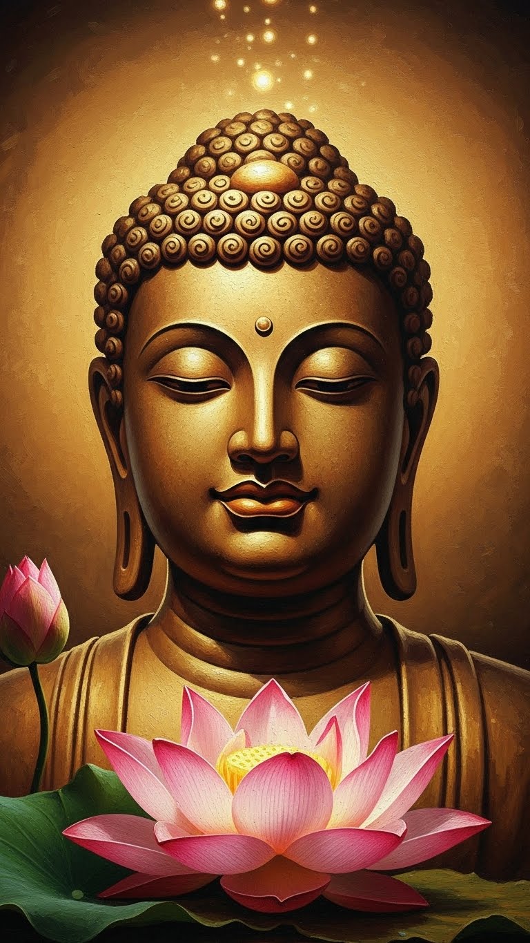 Meditating Buddha With Flower Wall Art for Home and Office Decor | Art No. 454 - Image 2