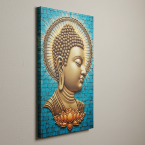 Golden Aura Buddha Home and Office Wall Art | HD Print | Art No. 430