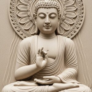 Serene Stone Buddha in Abhaya Mudra Wall Art for Home Decor | Art No. 402
