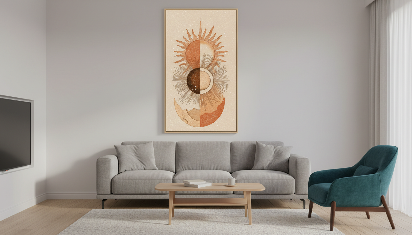 Abstract Sun Moon Boho Wall Art for Home & Room Decor | Art No. 514 - Image 4