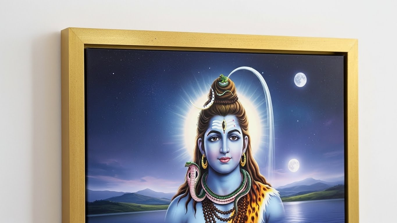 Lord Shiva with White Aura Wall Art for Home & Office Decor | Art No. 527 - Image 3