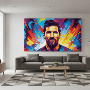 Lionel Messi Abstract Wall Art for Kids Room Decor | Art No. 634