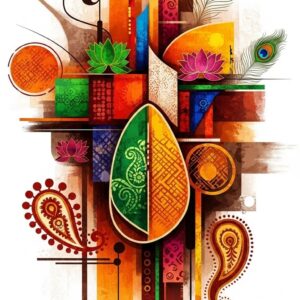 Contemporary Indian Modern Abstract Wall Art for Home Decor | Art No. 616