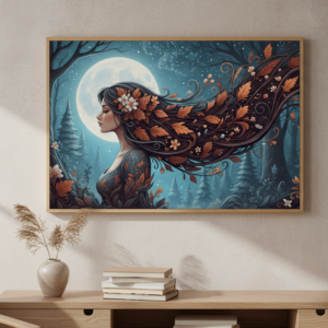 Moonflower Dream Boho Wall Art for Home and Office Decor | Art No. 503