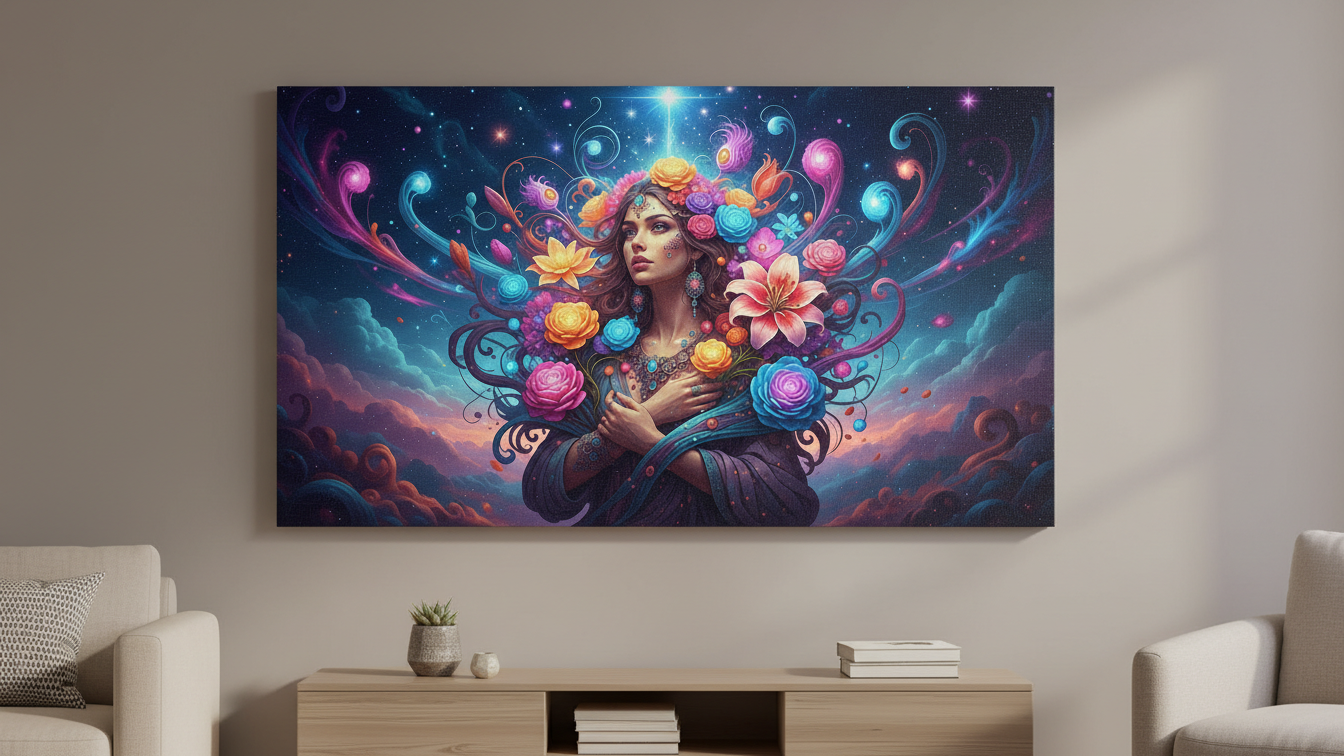 Moonflower Dream Boho Wall Art for Home and Office Decor | Art No. 502