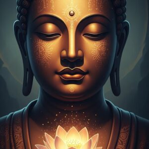 Floral Buddha in Dhyan Mudra Wall Art for Home & Room Decor | Art No. 459