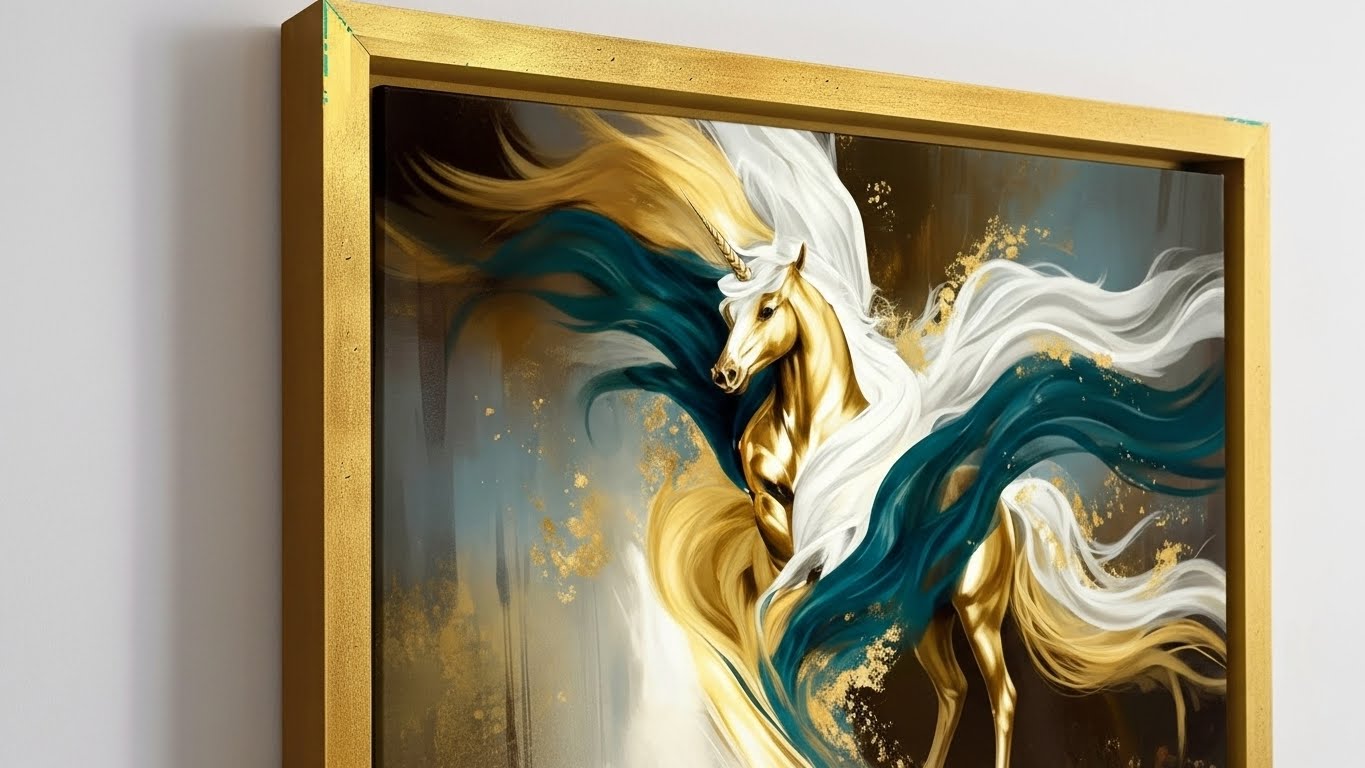 White Golden Horse Vastu Wall Art for Home and Office Decor | Art No. 489 - Image 5