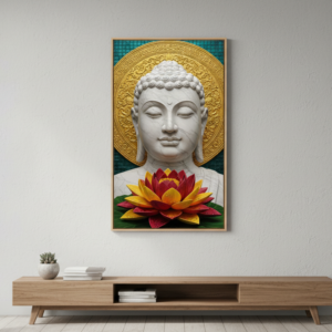 Meditating Buddha with Flower Wall Art for Home and Office Decor | Art No. 433