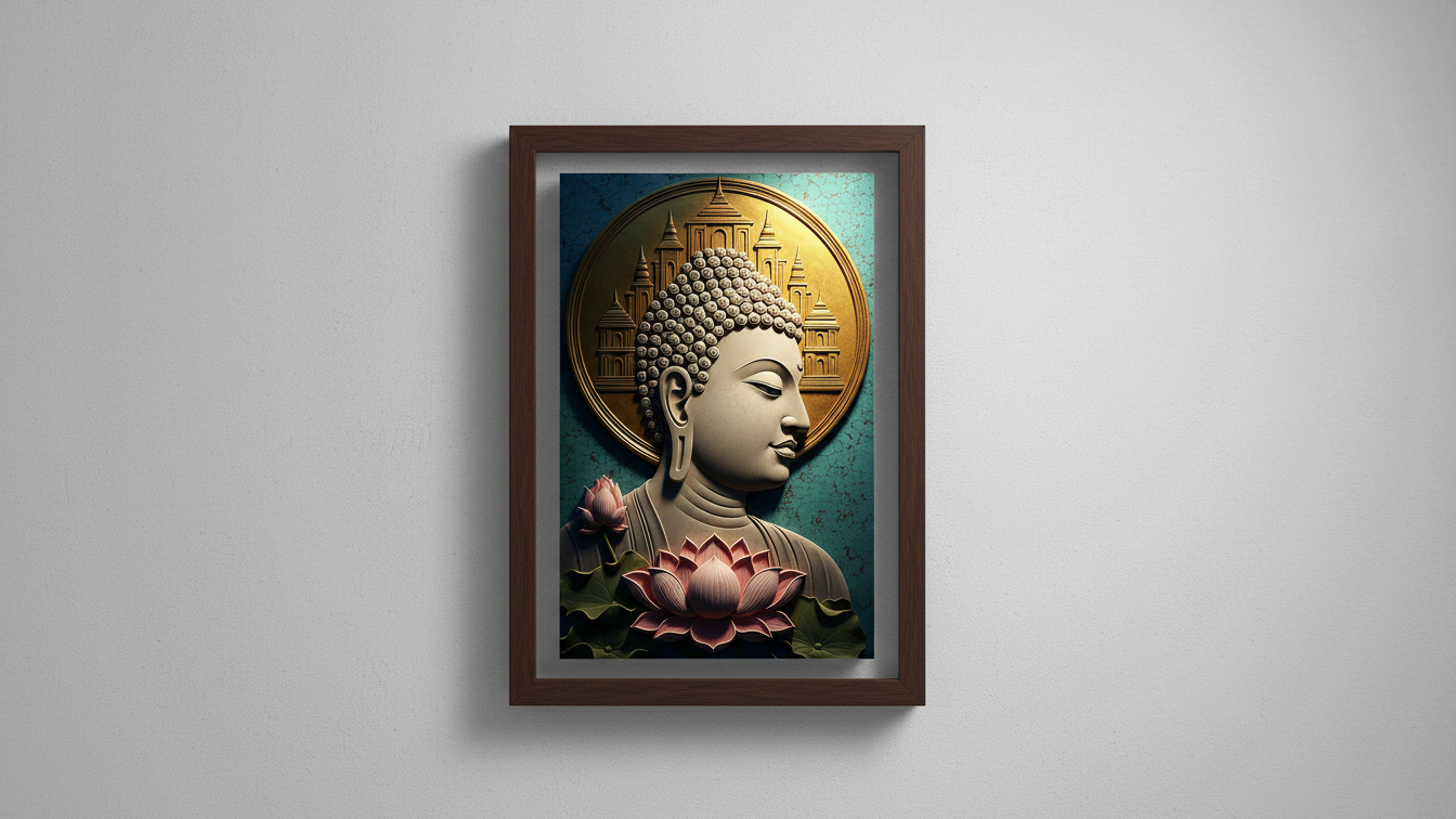 Meditating Buddha Wall Art for Home and Office Decor | Art No. 439 - Image 4