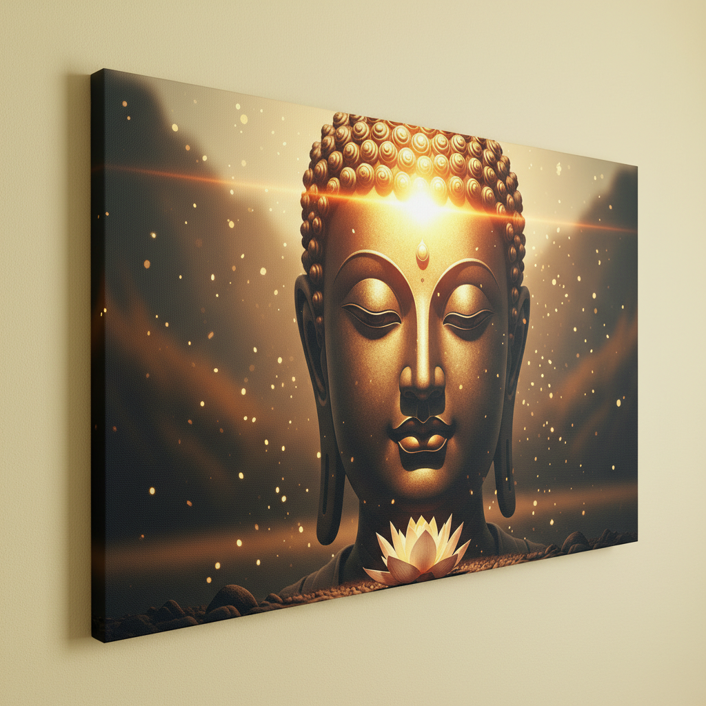 Glowing Buddha in Meditation Wall Art for Home & Room Decor | Art No. 473 - Image 4