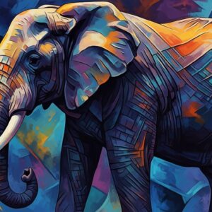 Colorful Elephant Wall Art for Home & Room Decor | Art No. 734