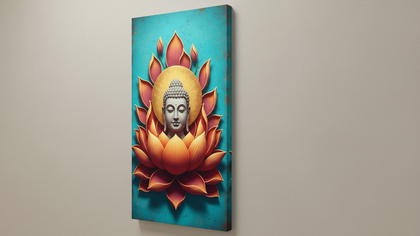 Meditating Buddha Wall Art for Home and Office Decor | Art No. 437 - Image 3