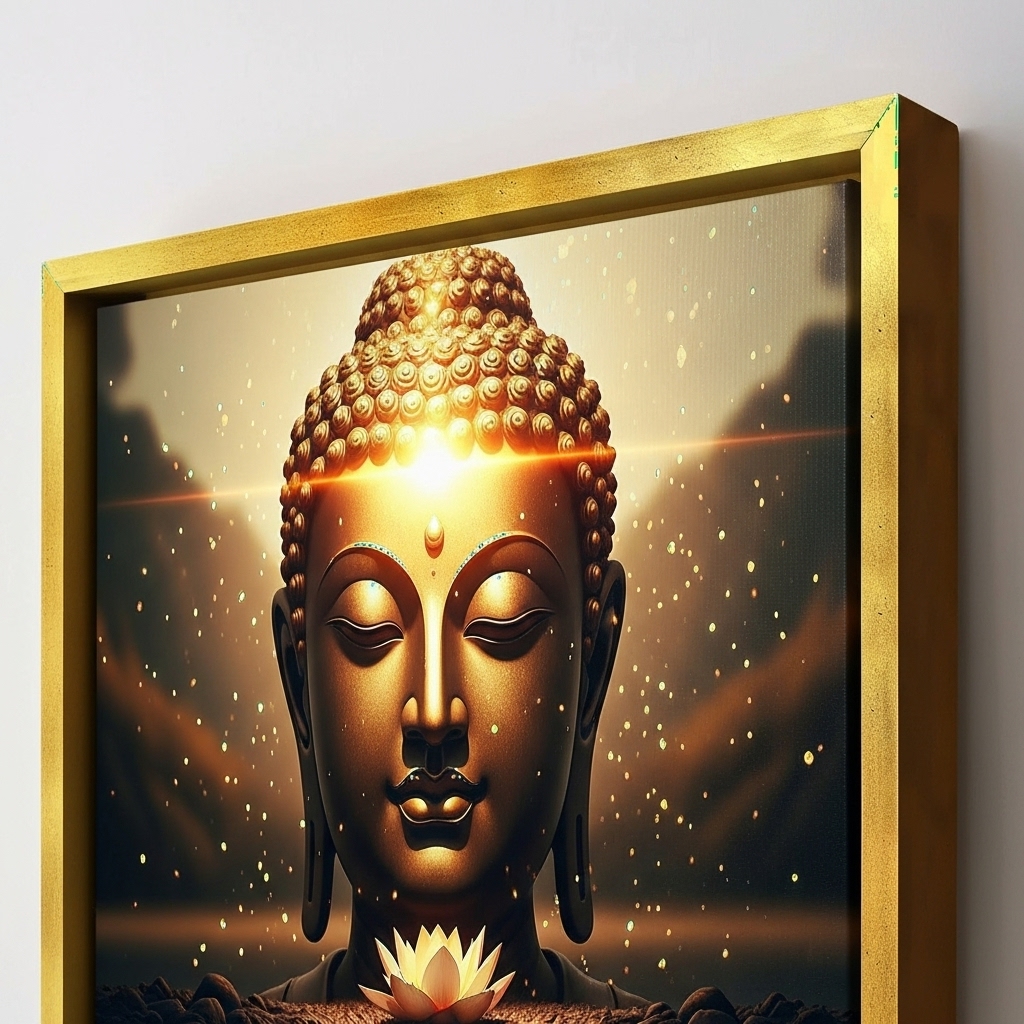 Glowing Buddha in Meditation Wall Art for Home & Room Decor | Art No. 473 - Image 5