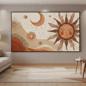 Abstract Sun Moon Boho Wall Art for Home & Room Decor | Art No. 513