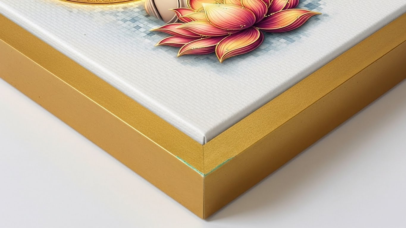 Golden Aura Buddha With Flower Wall Art for Home and Office Decor | Art No. 444 - Image 5