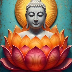 Meditating Buddha on Flower Wall Art for Home and Office Decor | Art No. 436