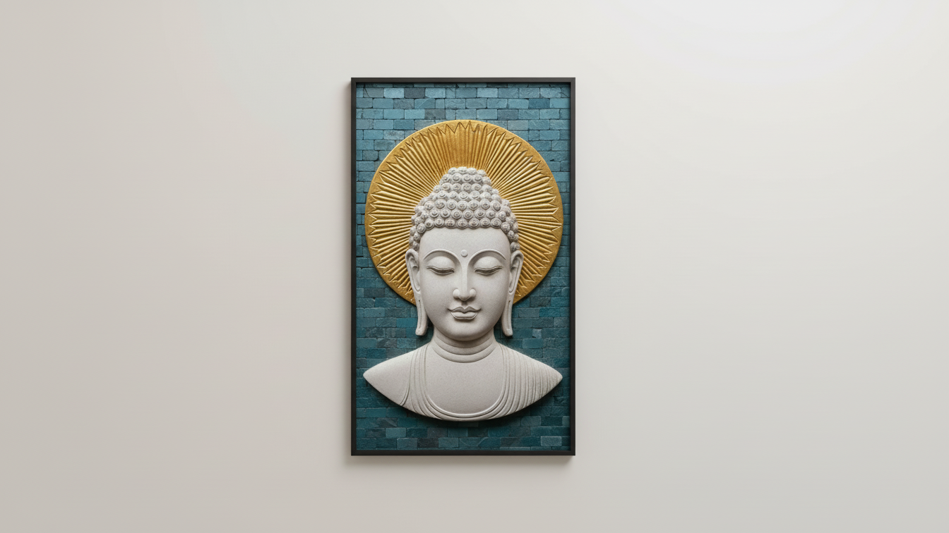 Meditating Buddha Wall Art for Home and Office Decor | Art No. 434 - Image 5