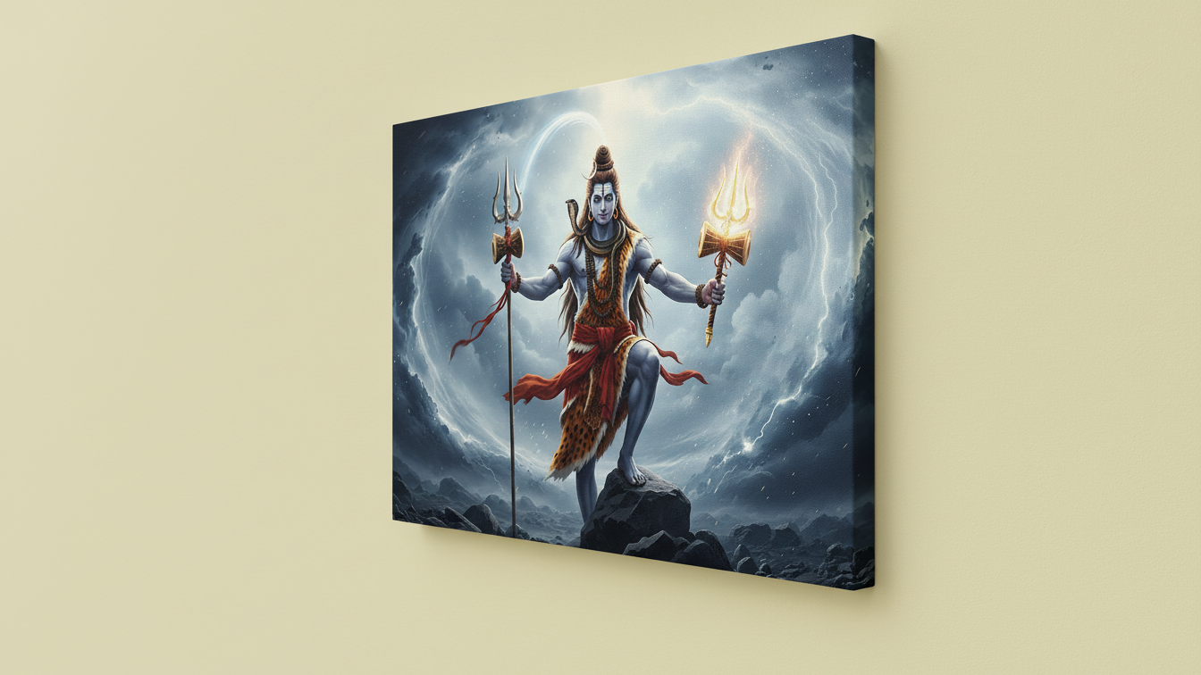 Standing Lord Shiva Wall Art for Home & Office Decor | Art No. 538 - Image 4